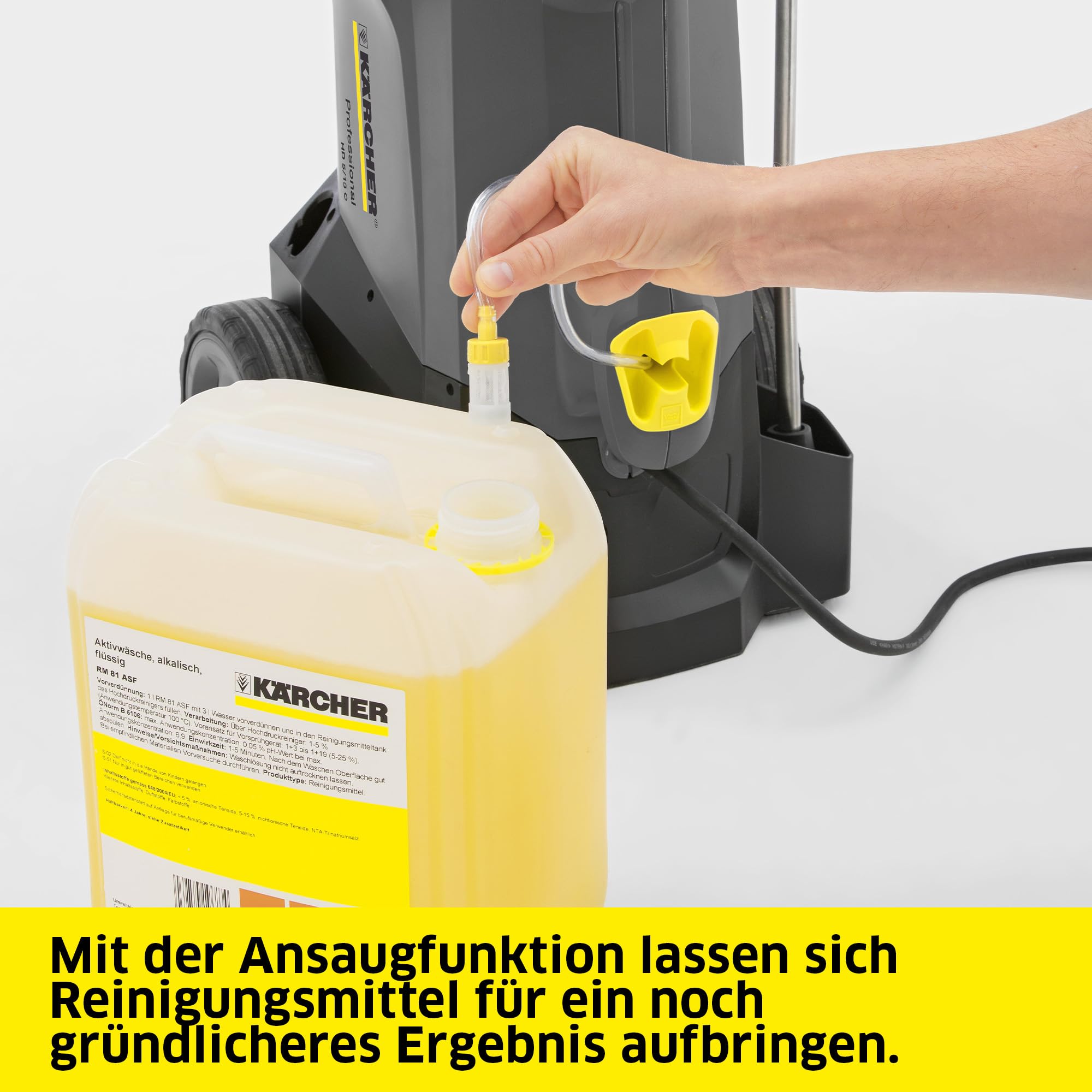 Kärcher Professional Kaltwasser-Hochdruckreiniger HD 6/13 CX Plus, Druck: max. 190 bar, Fördermenge: 590 l/h, Gewicht: 28,3 kg, Schlauch: 10 m, HD-Pistole, Strahlrohr, Dreckfräser, Schlauchtrommel