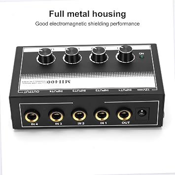AUNMAS 4-Channel Line Mixer, Ultra Low Noise Audio Equipment (#2)