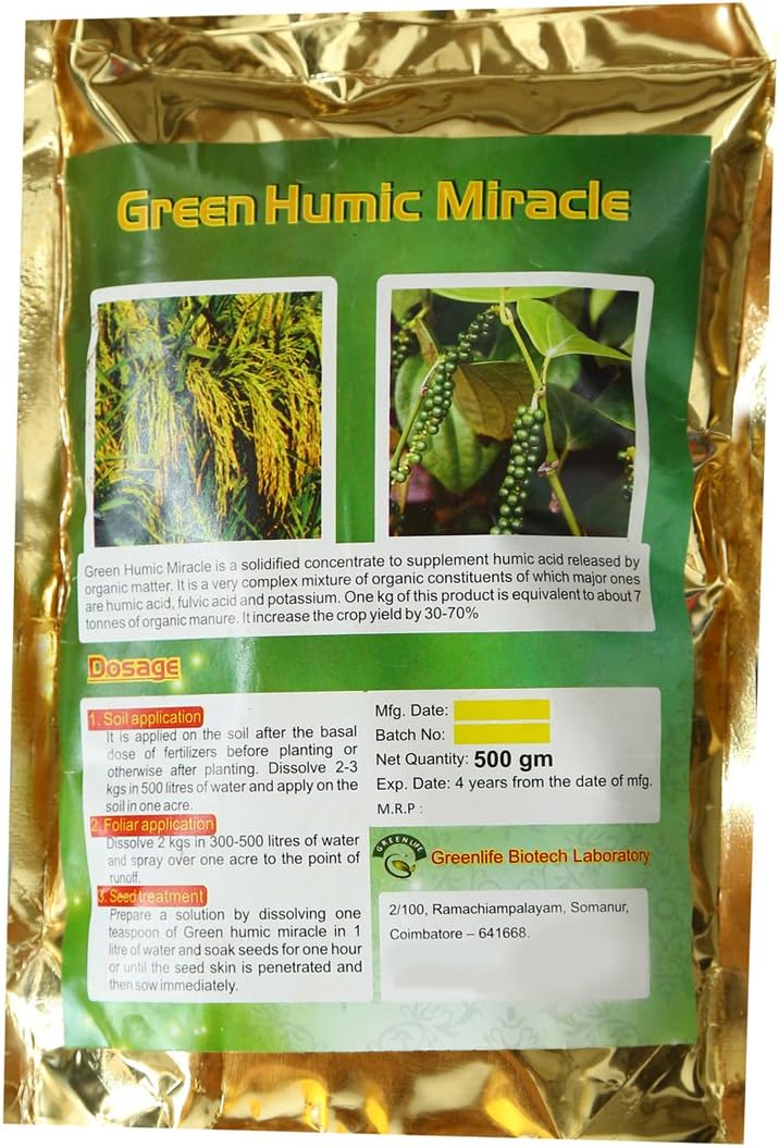 Green Heal Humic Miracle Bio Enhancer Mixture Of Humic Acid Fulvic Acid and Potassium 500 Grams