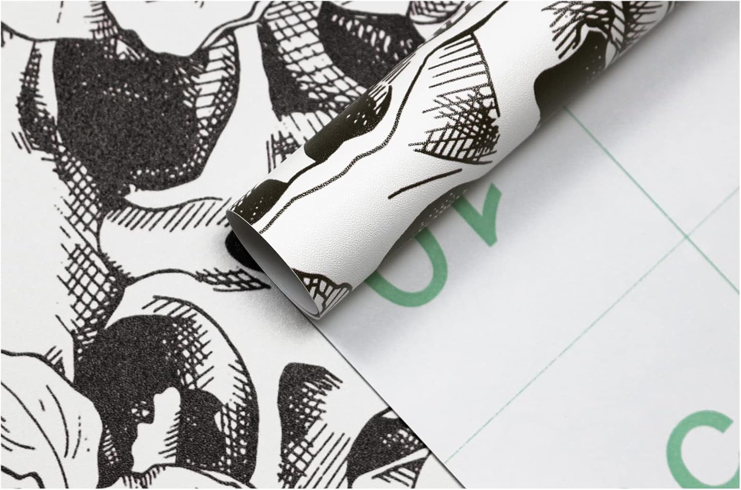 HAOKHOME Halloween Peel and Stick Wallpaper Sugar Skull Floral for Bedroom Black/White Removable Accent Wall Decorations 17.7in x 32.8ft