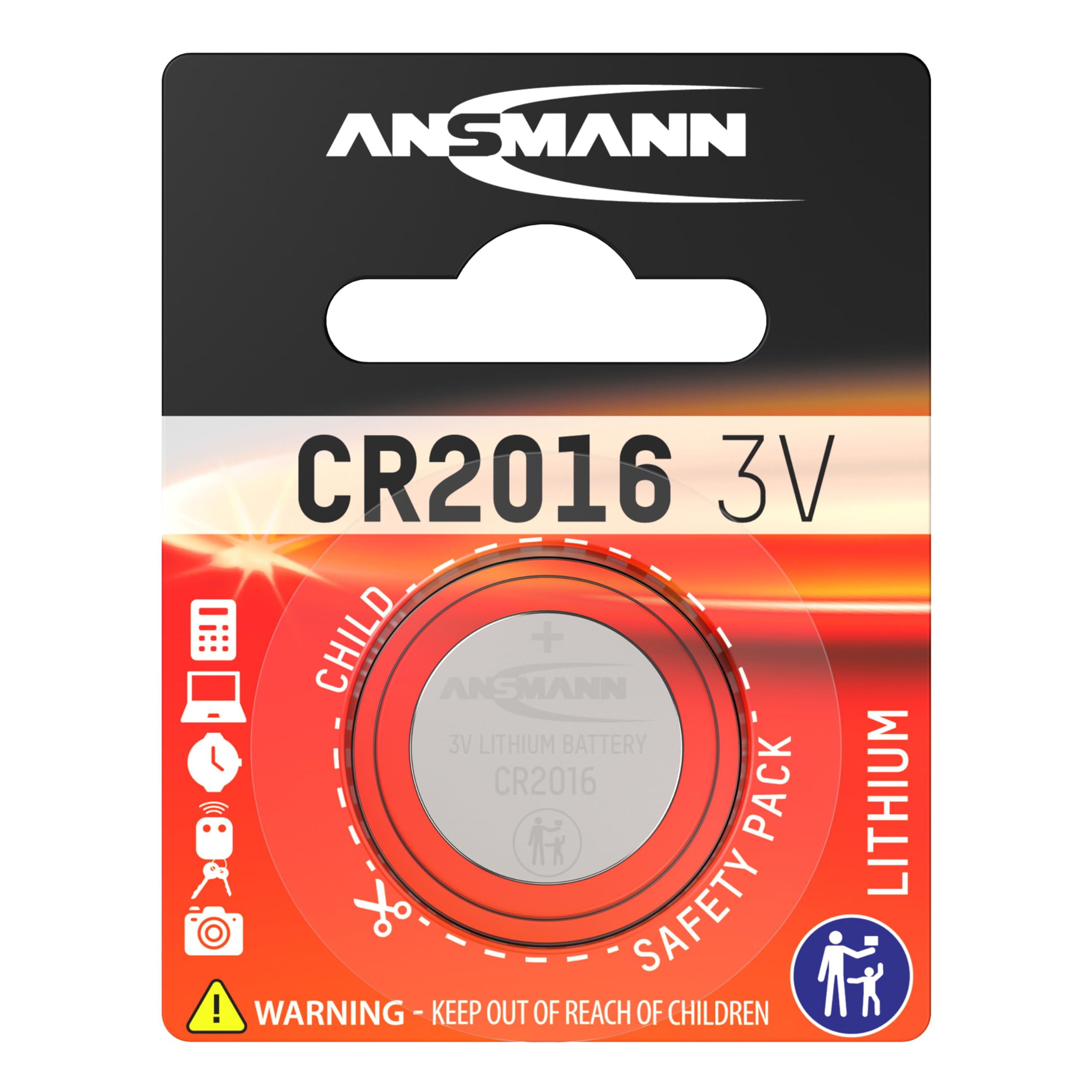 ANSMANN 5020082 CR2016 Coin Battery [Pack of 1] Lithium 3V Button Cell