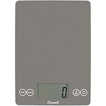 Escali Arti Glass Food Scale Digital Countertop Kitchen, Baking and Cooking Scale with Nutrition and Calorie Counter, 15-Pound Capacity, 9" x 6.5" x .75", Gray Storm