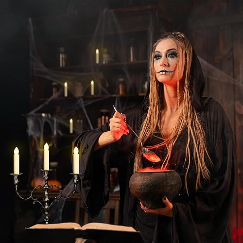 Miniatura 7 de 10 velas de Navidad para ventana, funciona con pilas, sin llama, con temporizador y clips remotos, luz blanca cálida para decoración de árboles de