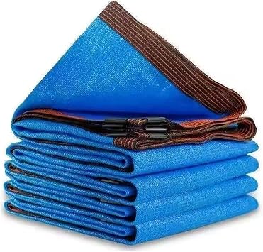 Blue Shade Cloth for Swimming Pool, Shade Sails Awnings Heat Resistant HDPE Material, Breathable Windproof Mesh Tarp Shade Fabric for Patio Carport 1x1m/5x6m/8x15m Size 2x8m/6.5x26ft