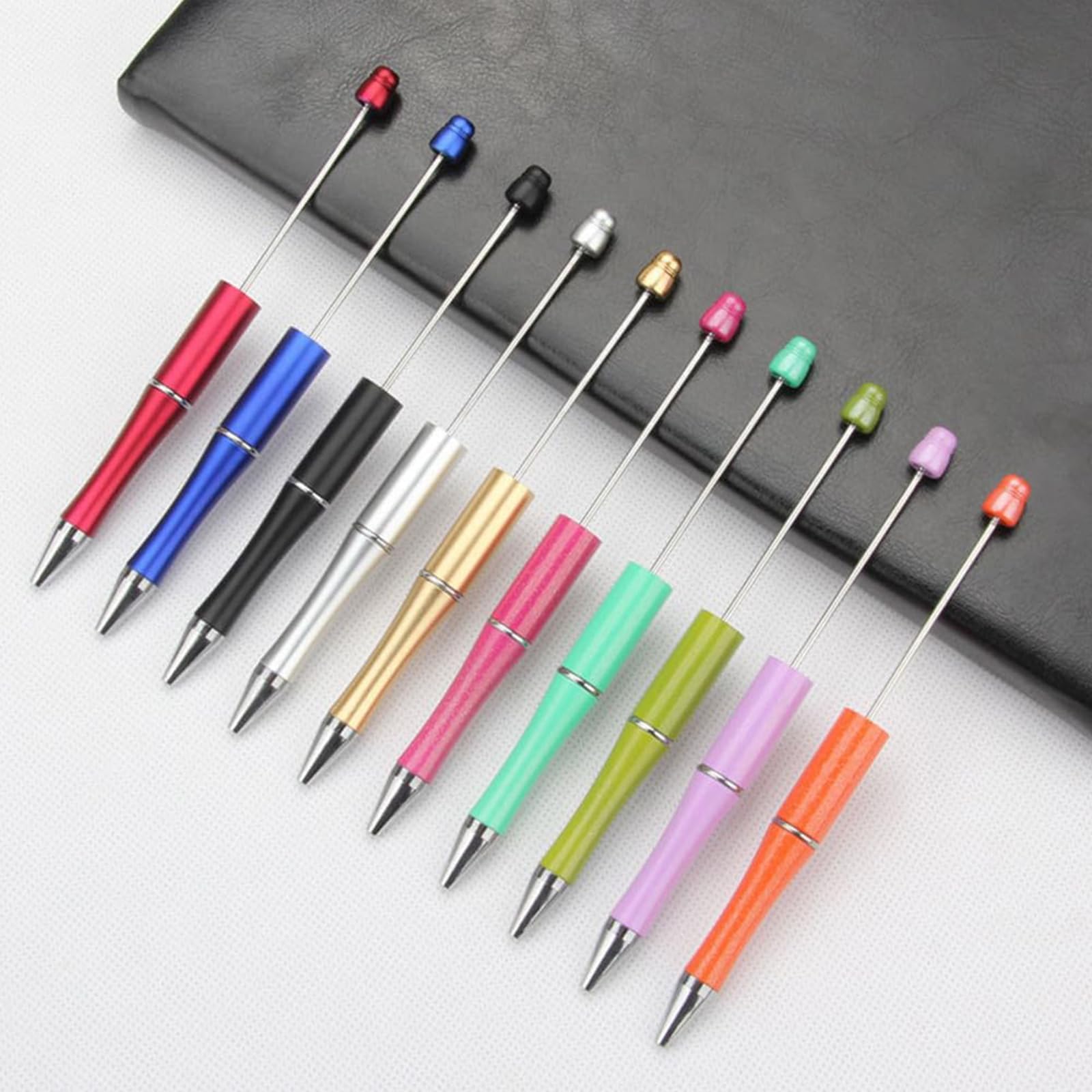 BetterJonny 40 Pcs Beadable Pen, 20 Colors Make Your Own Pens, Plastic Creative DIY Cool Bead Pens, Black Blue Ink Ballpoint Pen - Image 3
