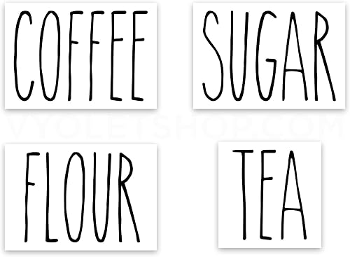 Etiquetas adhesivas de almacenamiento de cocina de café, harina de azúcar, té, etiquetas de cerámica para recipientes de alimentos, etiquetas de