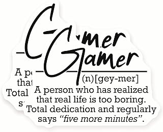 Gamer Definition Stickers - Funny Video Game Quote - PC Console Player Decals - 2 Pack - 5" Wide Design - Adheres to Laptops, Tumblers, and More - Made in The USA - AQS27872