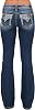 Miss Me Womens Star Spangled Chic Mid Rise Bootcut Jeans with Faux Flap Pockets