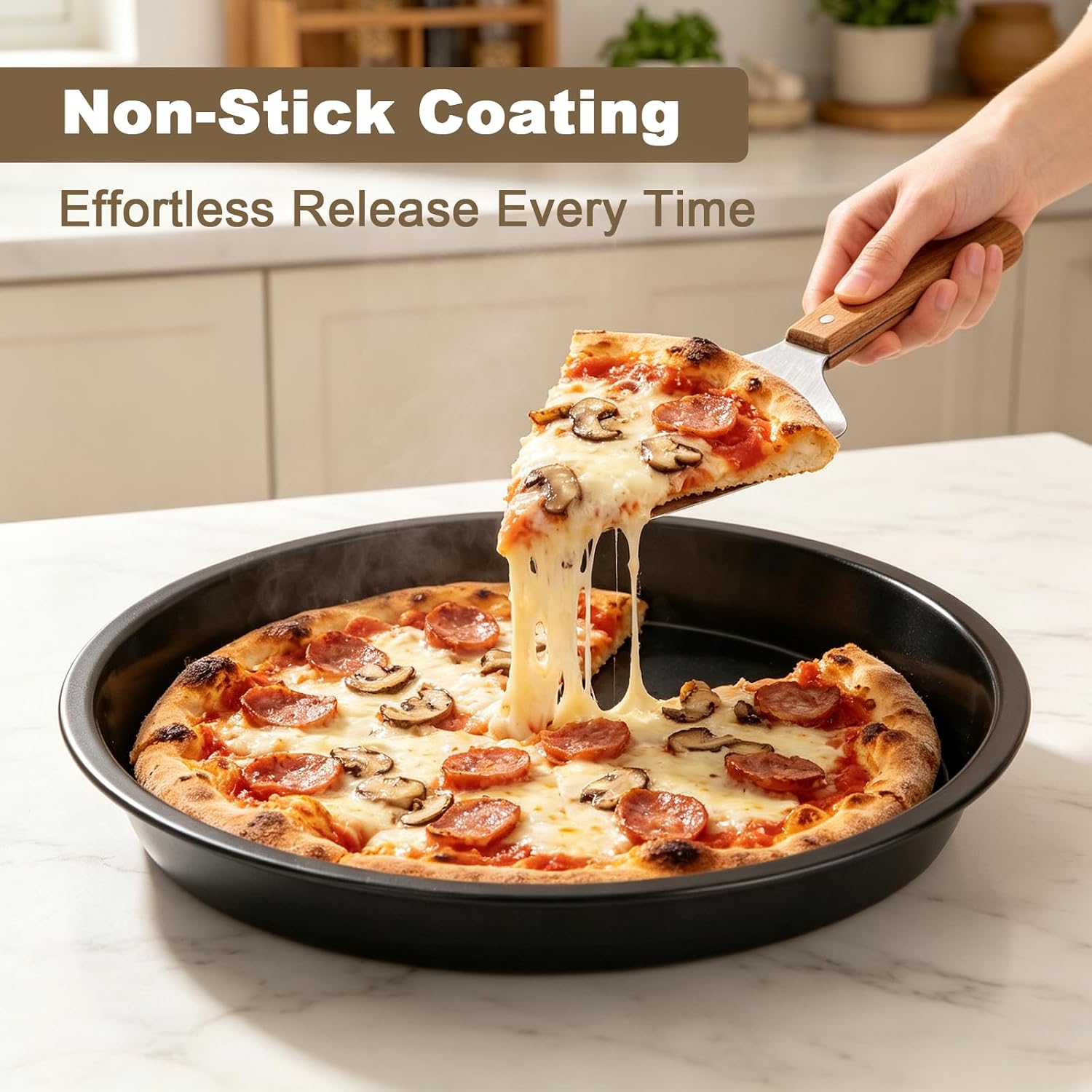 6 Pack Deep Dish Pizza Pan 8 Inch Non-Stick Pizza Pan for Oven | Round Pizza Pan Set Nonstick Carbon Steel Pizza Plates Bakeware for Chicago-Style Pizza Metal Pizza Trays for Home Kitchen