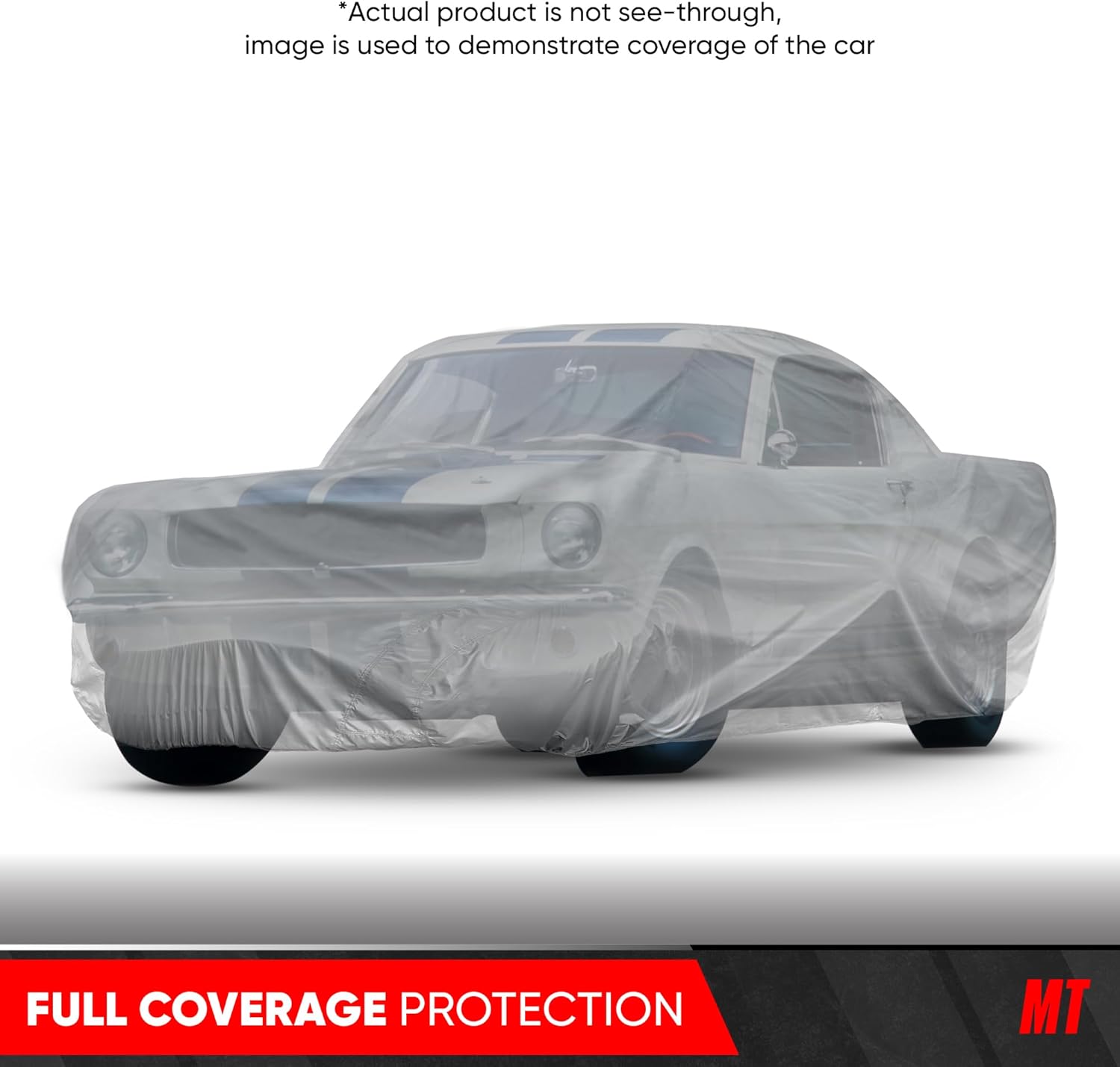 MotorTrend Custom Fit Car Cover for Ford Mustang 1965-2004 - Waterproof UV Resistant All-Weather Protection