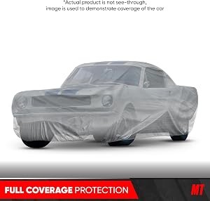 MotorTrend Custom Fit Car Cover for Ford Mustang 1965-2004, All-Weather Protection for Cars Trucks & SUVs, UV Resistant Waterproof Scratch-Resistant, Vehicle Cover for Outdoor & Indoor
