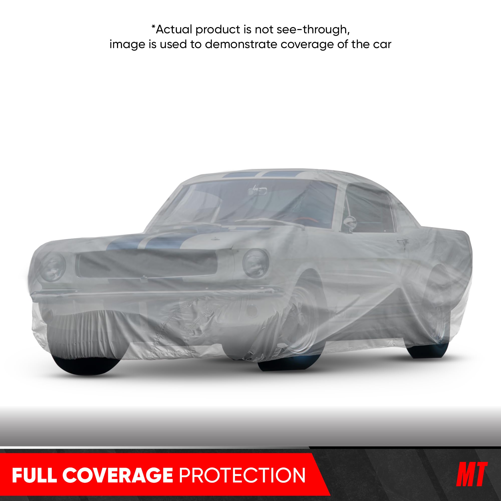 MotorTrend Custom Fit Car Cover for Ford Mustang 1965-2004 All-Weather Protection for Cars Trucks SUVs UV Resistant Waterproof — view 2