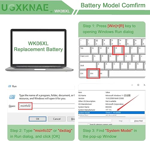Miniatura 4 de WK06XL - Batería de repuesto para laptop HP Omen 16-b0xxx 16-b0000TX 16-B0047TX 16-C0xxx 16-C0167AX Omen 7 Plus 17-ck0xxx 17-CK0007NV 17T-CK100