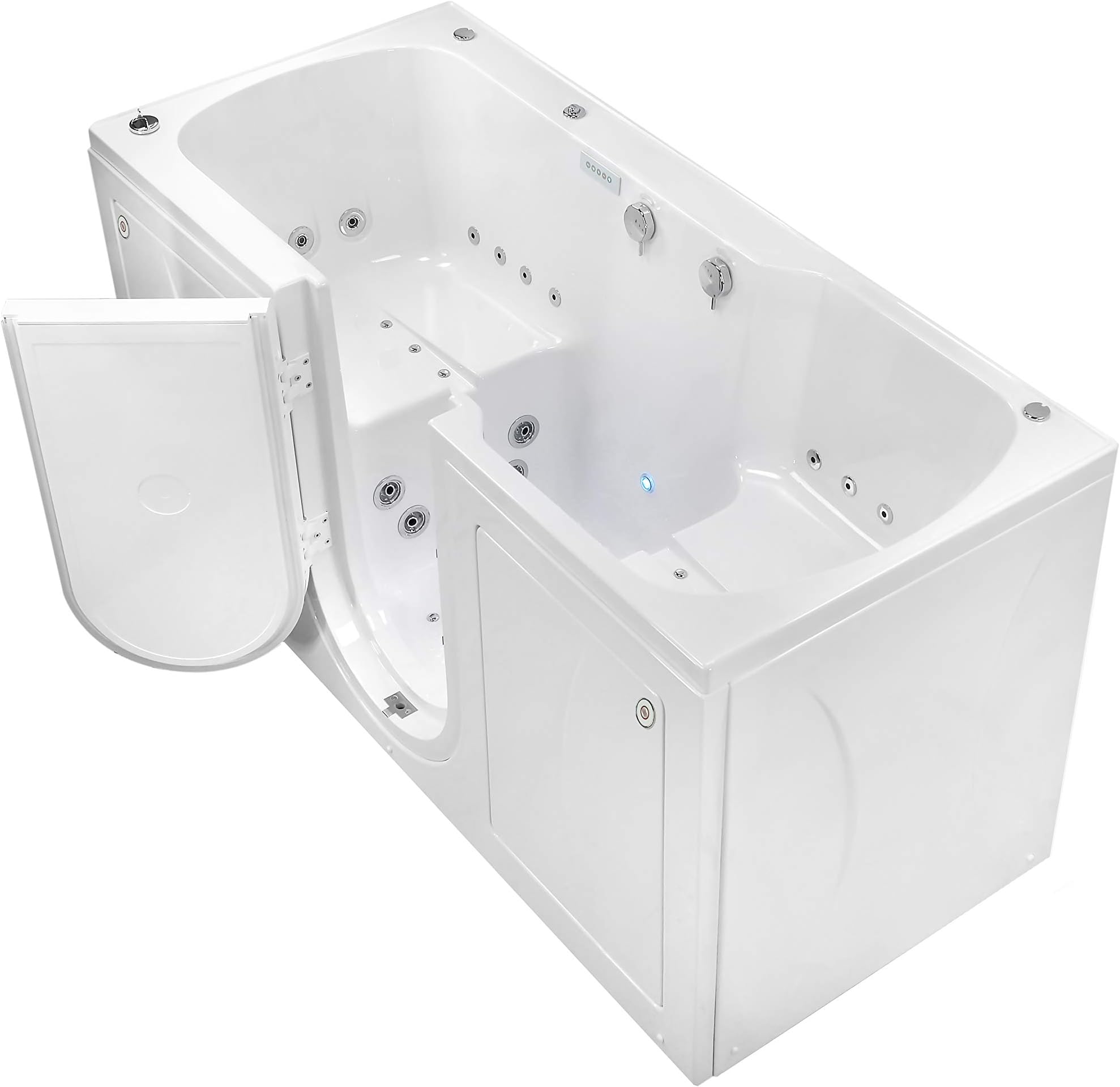 Ellas Bubbles TO2SA3680HR Ella Big4Two 36"x 80" Triple Massage Acrylic Walk-in Bathtub with Outward Swing Door, Heated Seats, Dual 2" Drains, 36" x 80, White