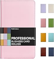 Vista 13 de Sooez Organizador profesional de cuero para libros de tarjetas de visita, folleto de tarjetas de crédito de capacidad para 240 unidades, soporte