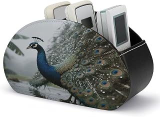 Peacock Remote Control Holder with 5 Compartments