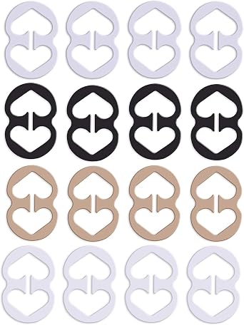 W-Plus 16PCS Bra Strap Clips to Make Racerback - Bra Strap Holders for Slipping, Bra Clips for Conceal Straps - Bra Converter Cleavage