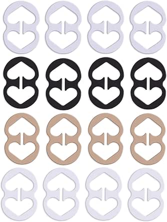 W-Plus 16PCS Bra Strap Clips to Make Racerback - Bra Strap Holders for Slipping, Bra Clips for Conceal Straps