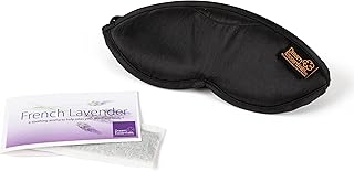 Dream Essentials Dream Essence Aromatherapy Sleep Mask, Handmade in The USA, Comes with Removable Organic French Lavender Sachet (Midnight Black)