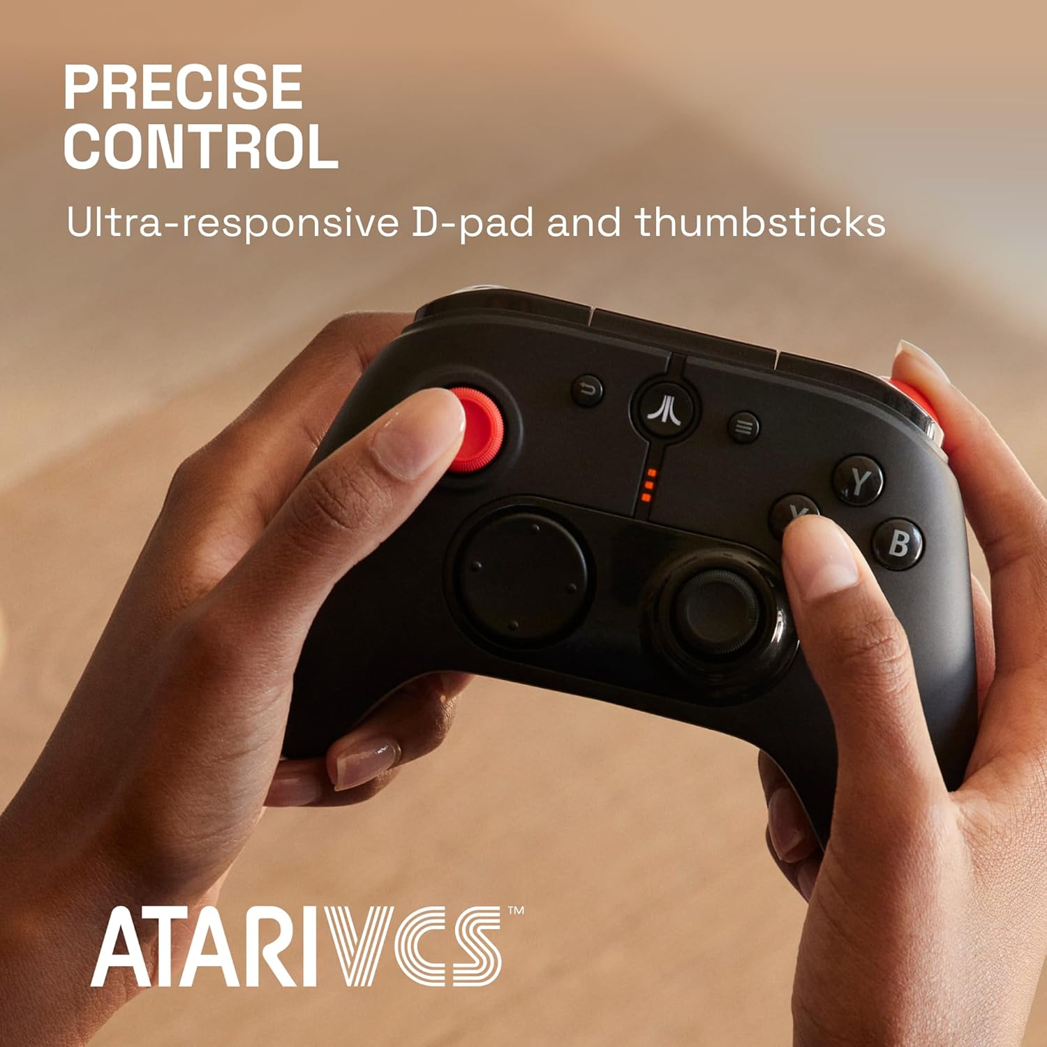 Hands holding Atari VCS Wireless Modern Controller