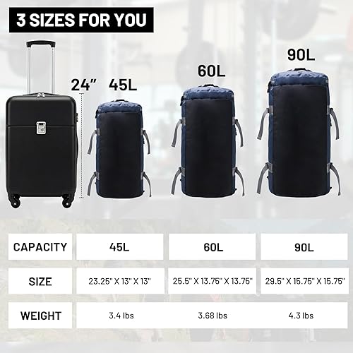 Miniatura 6 de MIER Mochila grande de lona deportiva para gimnasio con compartimento para zapatos resistente y resistente al agua