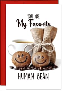 MegaCalendars - Thank You Card, Encourage Thanks, Funny, Teacher, Mentor, Friend, Funny Romantic, You're My Favorite Human Bean - Made in USA