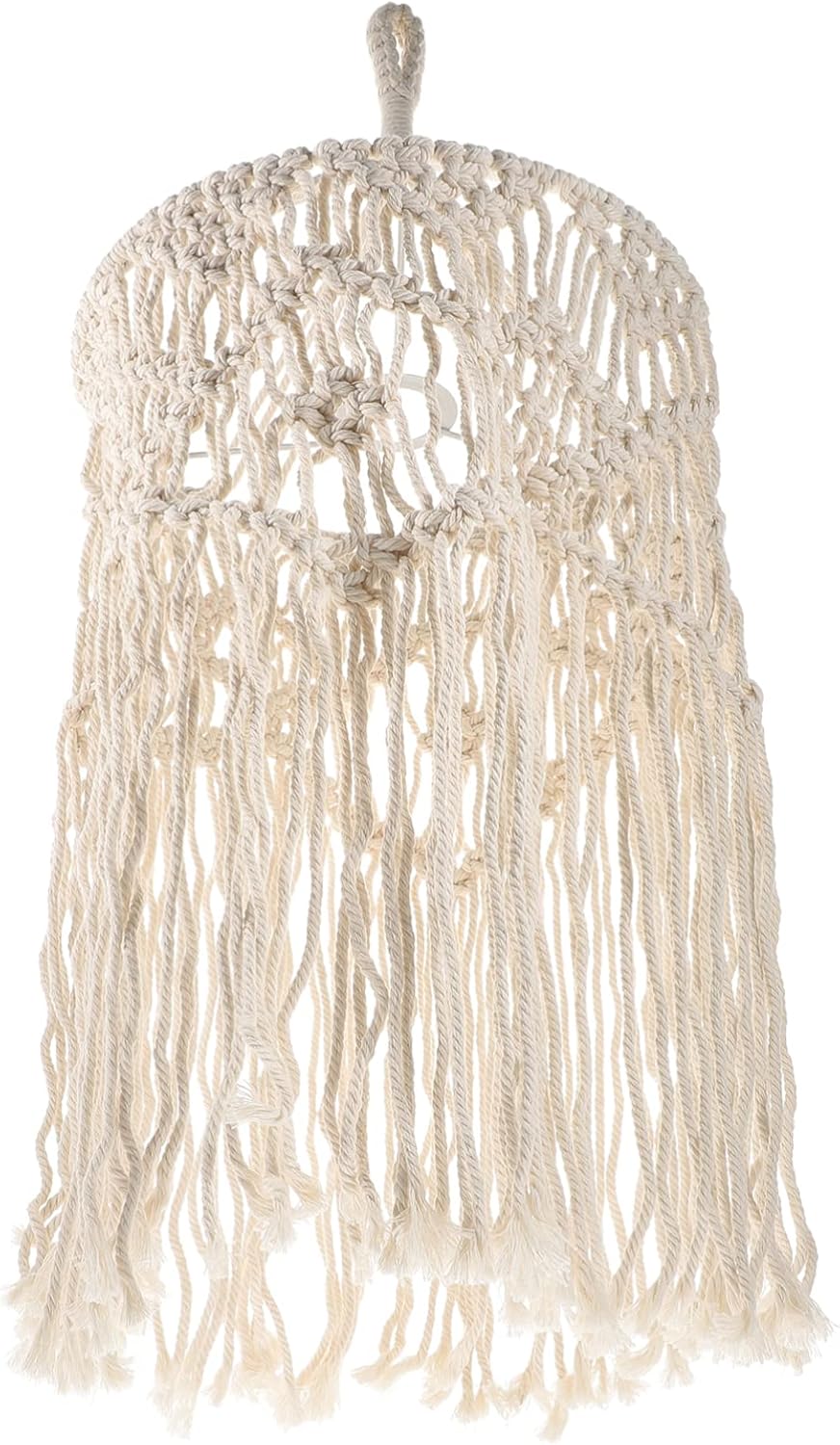 Bohemian Woven Lampshade Handmade Cotton Rope Light Cover for Pendant and Ceiling Lamps Softens Bright Light for Living Room Bedroom and Wedding Decor