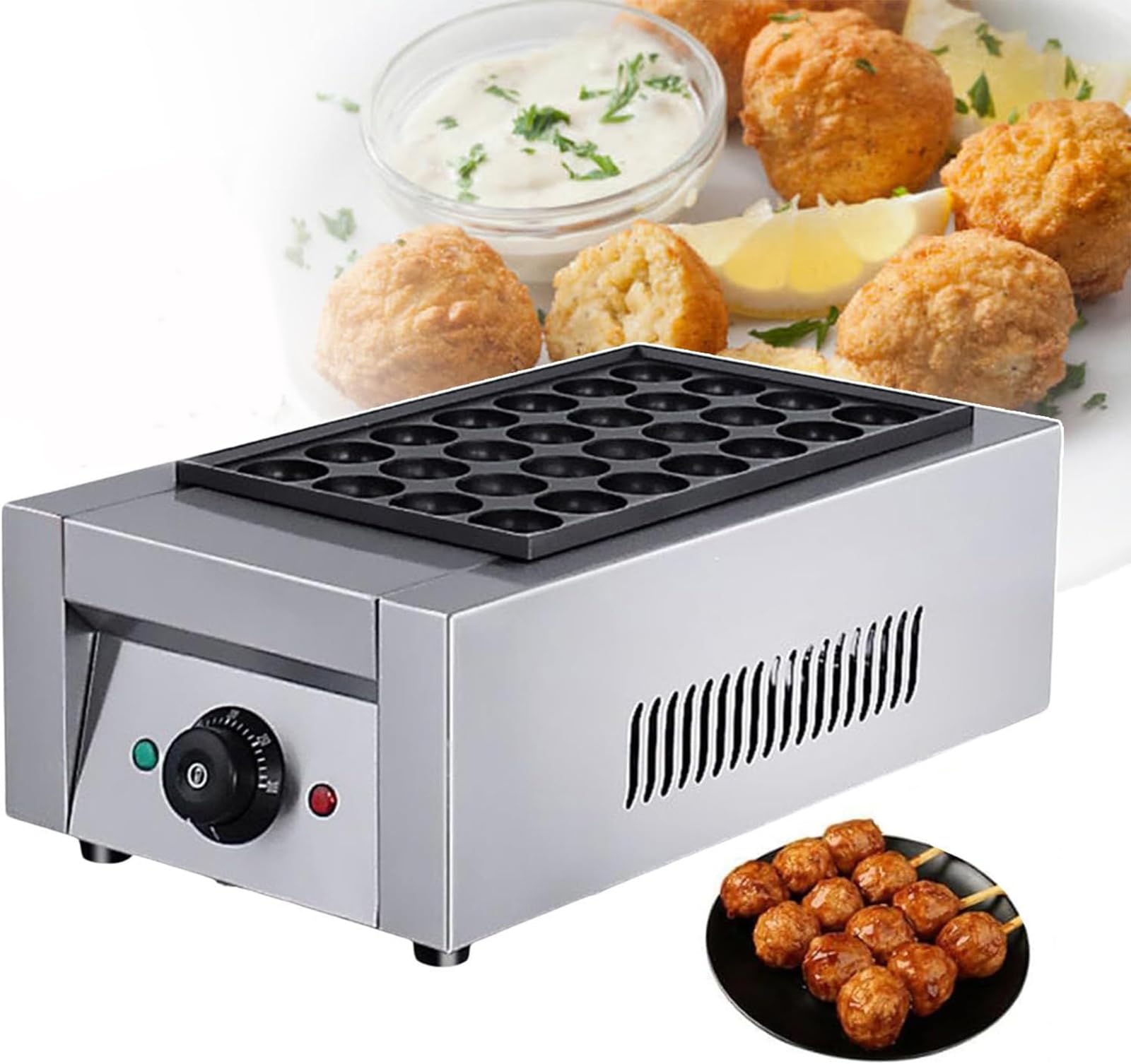 YXZQLOZ Electric Takoyaki Maker, Non-stick Takoyaki Octopus Grill Pan, Electric Heating Takoyaki Machine for Octopus Balls, 2KW Single Sided Constant Heating