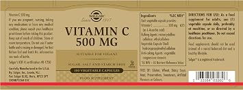 Solgar 500 mg Vitamin C - 100 Veg Capsules