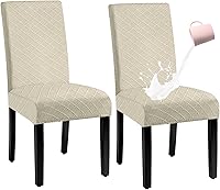 Vista 38 de Juego de 6 fundas impermeables para sillas de comedor extragrandes (caqui, juego de 6 XL))