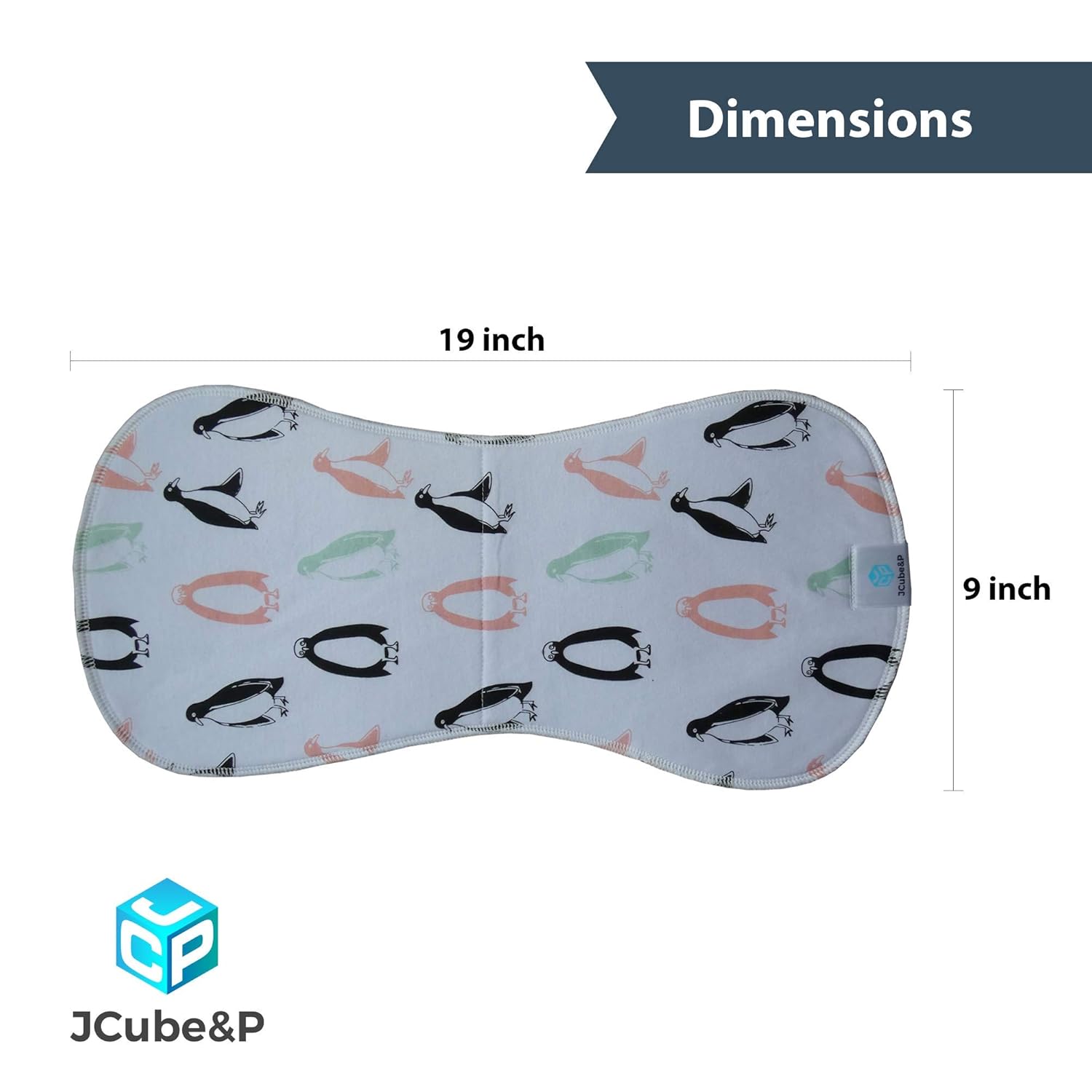 JCUBE&P Baby Burp Cloths - Organic Cotton & Fleece Burp Clothes - Soft & Absorbent Curvy Burp Rags - Cute 5-Pack Contoured Set Burp Towels - Newborns & Infants Burping Cloths (Peace) : Baby