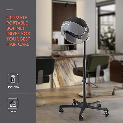 Miniatura 7 de TASALON Ionic - Secador con capucha - Secador de pelo de capó de 1875 W secador de pelo para el hogar y el salón de belleza secador de pelo