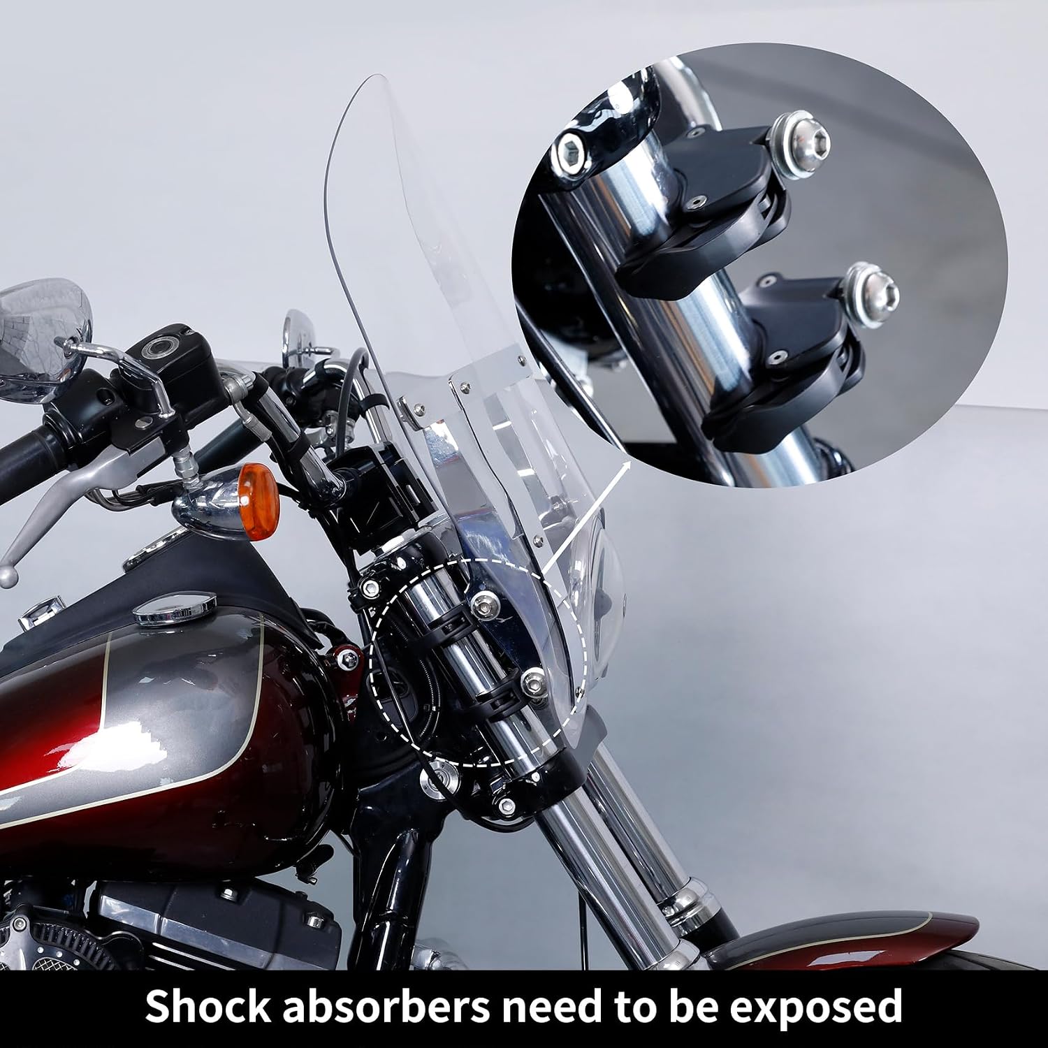 TCMT 39mm Quick Release Windshield Clamps Fits For Harley Davidson Sportster XL 1200 883 1988-2022 Seventy-Two Forty-Eight Iron 883 XL883N 2009-2022 Dyna Super Glide Low Rider 1995-2005