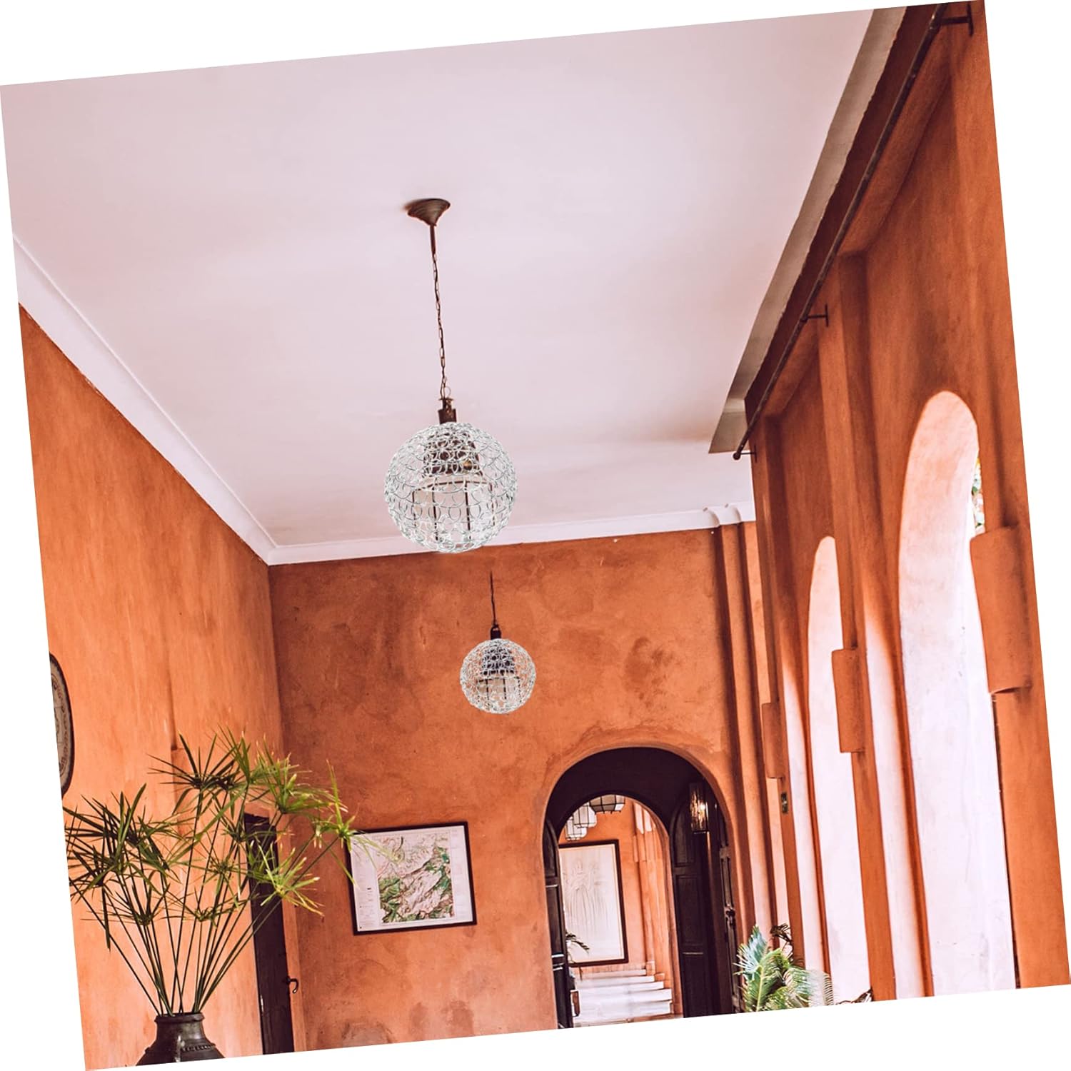 HOMSFOU 5pcs Chandelier Light Fixture Iron Lamp Shade Frame Ceiling Fan Replacement Globes Hanging Lamp for Hallway Lampshades for Chandelier