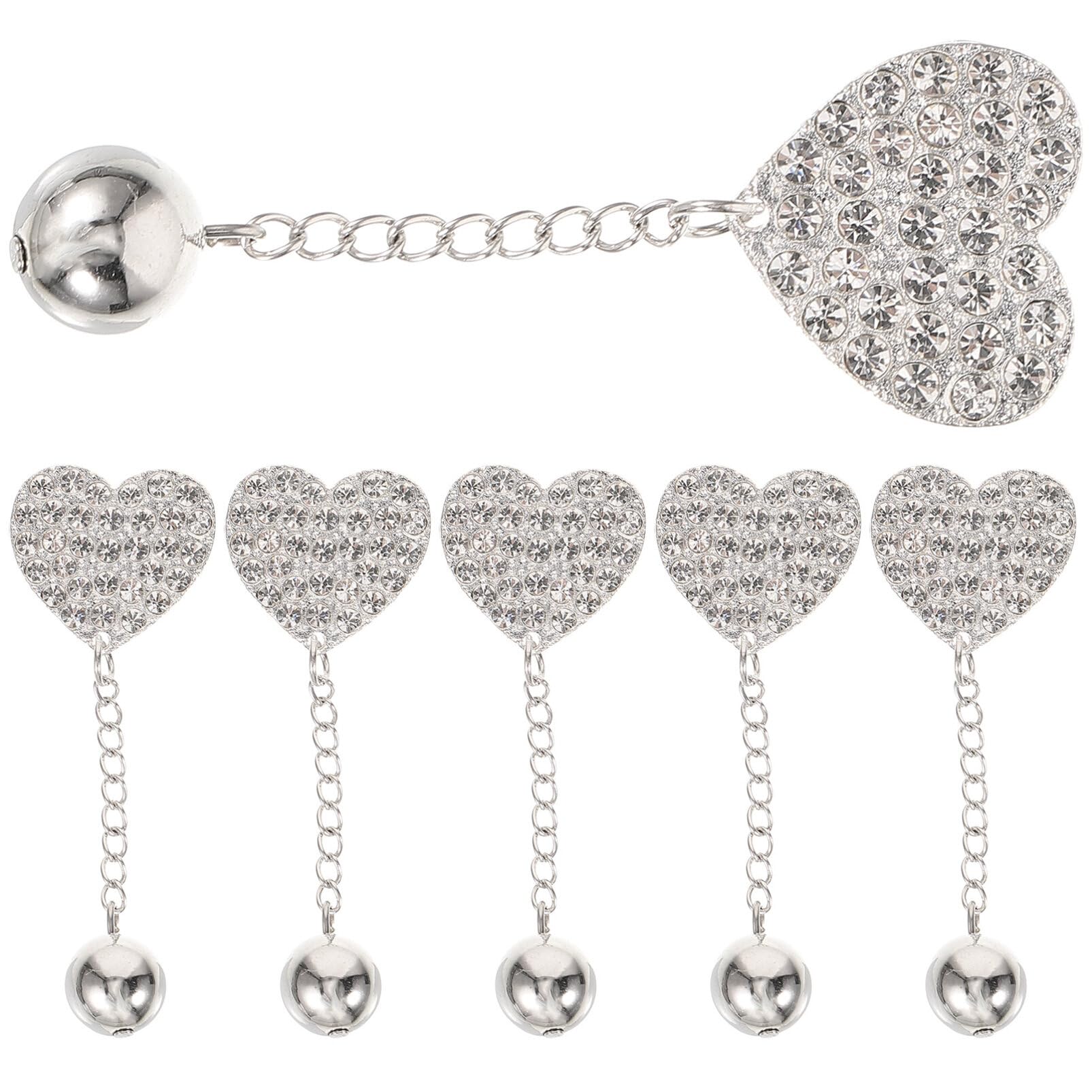 EXCEART 6pcs Heart Jewelry Clothing Brooch Lapel Pin Coat Brooch Heart Shape Brooch Pins Backpacks Pin Heart Brooch Women Clothing Accessory Brooches for Women Crystal Decorations Miss