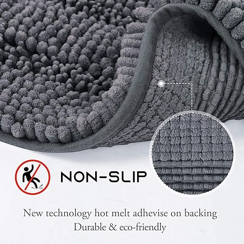 Vista 34 de NICETOWN Tapetes de baño antideslizantes (verde cáscara, 20 x 32 + 17 x 24 pulgadas)