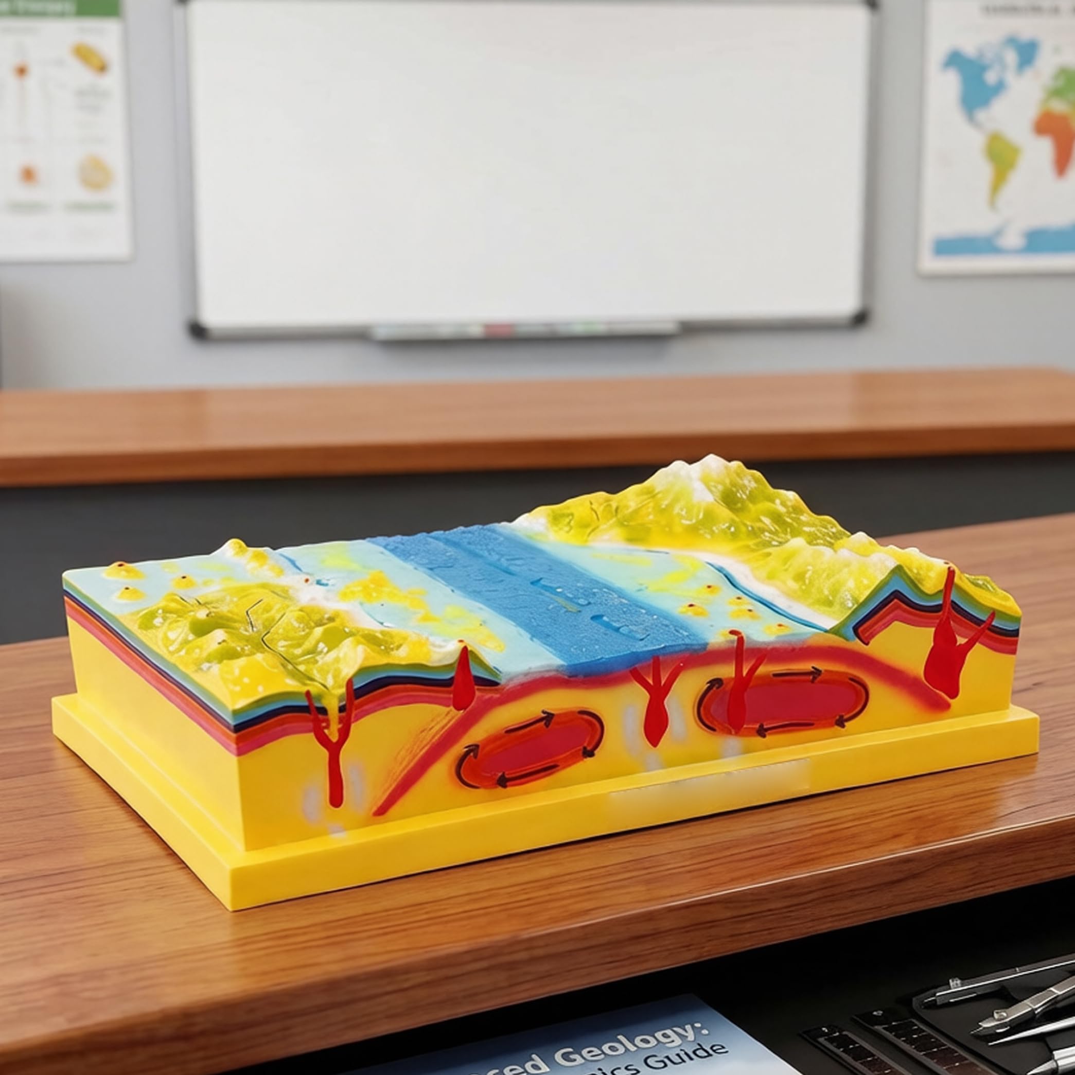 Modelo de tectónica de Placas 3D, Modelo de enseñanza de geografía de Resina para educación científica en el hogar en el Aula, Kit 3D de Placas tectónicas
