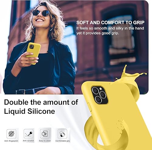 Miniatura 10 de Vooii Funda protectora para iPhone 11 Pro, silicona líquida suave de goma delgada de cuerpo completo para iPhone 11 Pro (con forro de microfibra