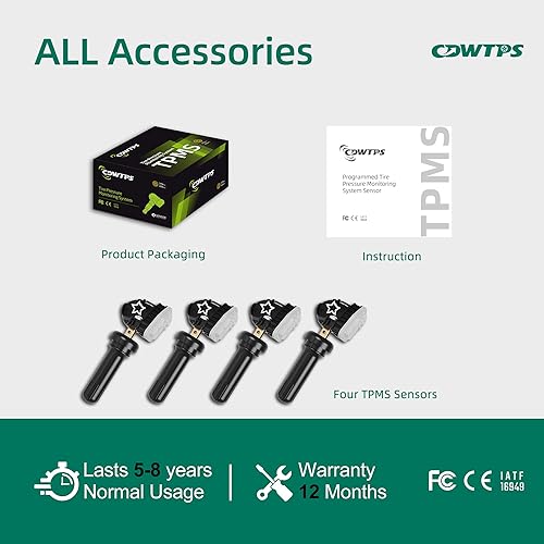 Miniatura 7 de Sensor TPMS, sistema de monitor de presión de neumáticos 315MHZ 13598771, paquete de 4 unidades para GM GMC  Chevy  Buick  Cadillac