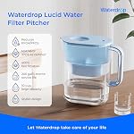 Waterdrop PT-07B Water Filter Pitcher, 10-Cup, NSF Certified Water Filter Pitcher, 200-Gallon Long-Life Filter, Reduces PFOA/PFOS and Chlorine, 5X Longer Filter Life, Blue