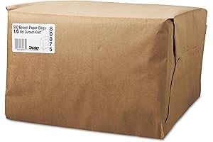 Robust Brown Grocery Bags for Convenient and Durable Packaging (1/6 52# Paper...