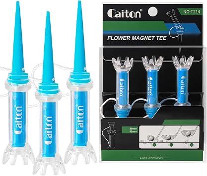 CAITON Magnetic Golf Tee, Golf Tees with Octopus Design, 360-Degree Rotatable, High Durability, Unbreakable with Lanyard