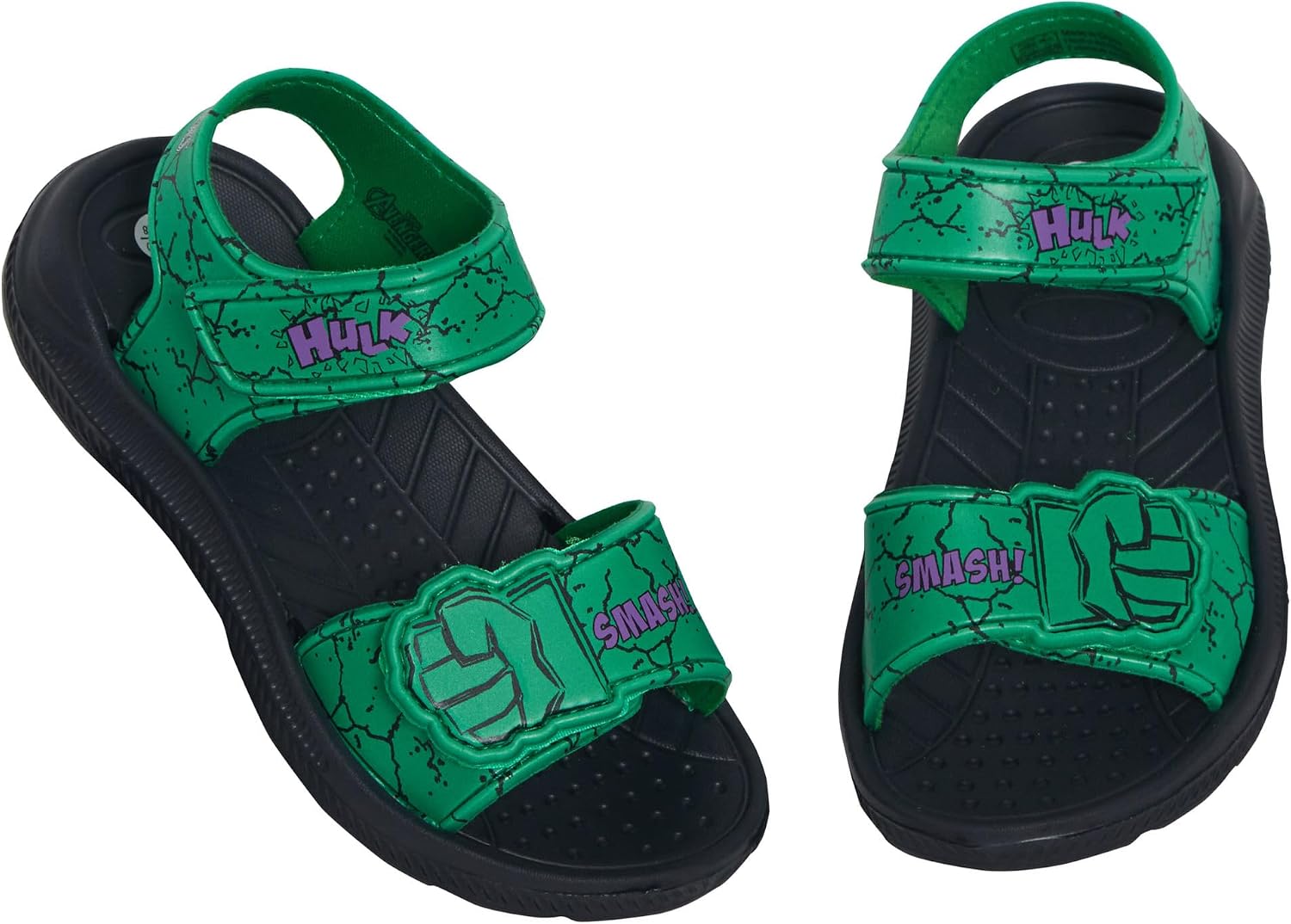 Marvel Incredible Hulk Sandals for Boys Summer Sliders EVA Waterproof Beach Shoes