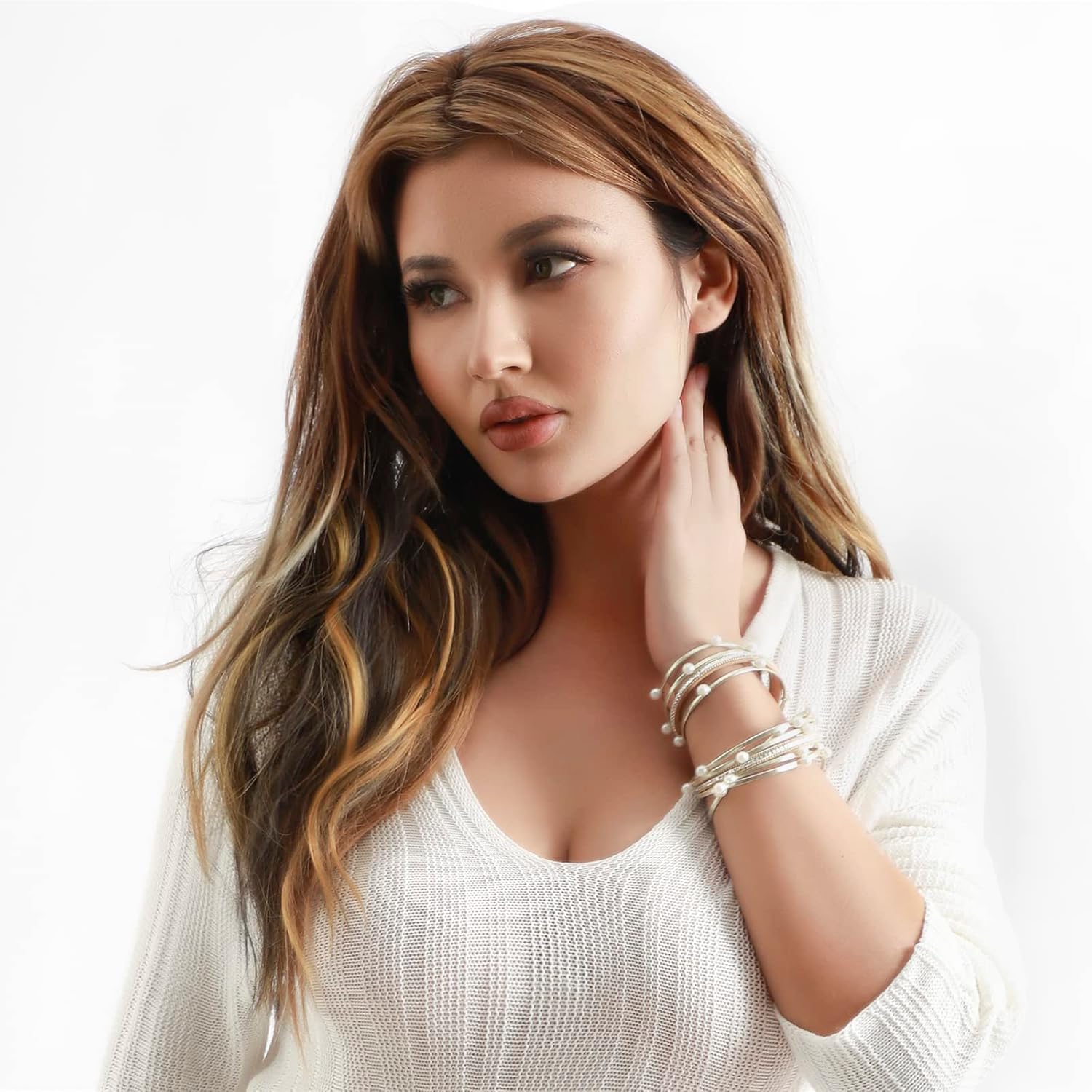 Artilady Leather Wrap Bracelets for Women - Pearl Bracelets Handmade Clasp Bangle Bracelet with Beads Jewelry Gift for Women and Mother - Image 3