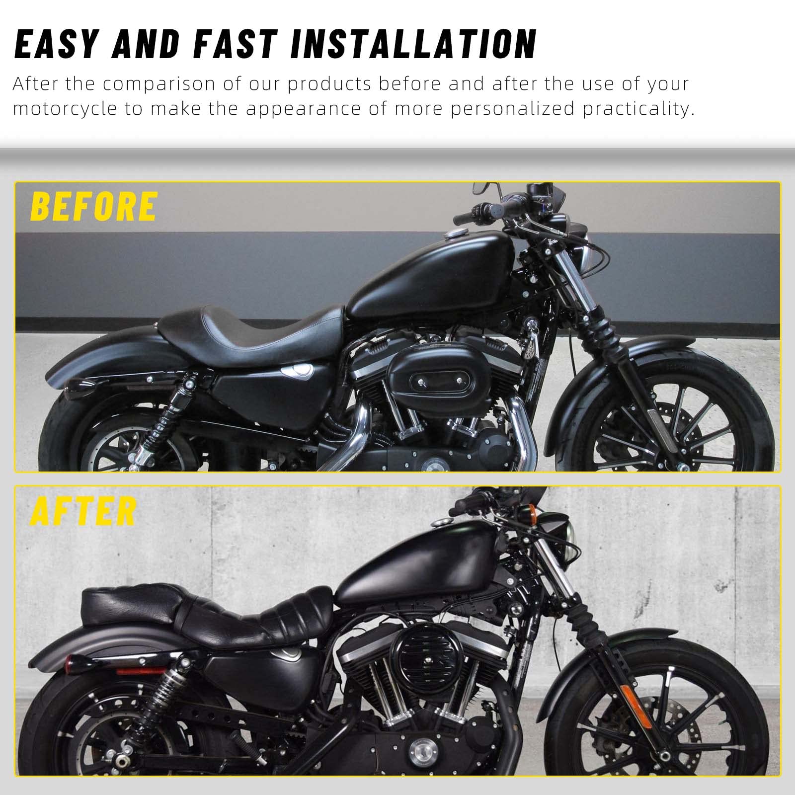 DREAMIZER Sedile Passeggero per Moto Compatibile con Harley Davidson Sportster Iron 883 XL883N 2016-2022