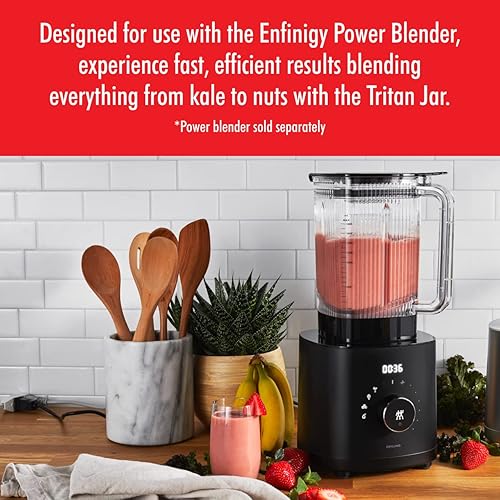Miniatura 2 de ZWILLING Enfinigy - Batidora eléctrica de 48 onzas con hoja cruzada y tapa al vacío, color negro