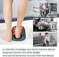 Vista 6 de Lu-lala Shower Foot Scrubber - Portable Manual Foot Massager Cleaner Care for Soothe Feet Neuropathy Achy, Improve Foot Circulation - Wet and Dry
