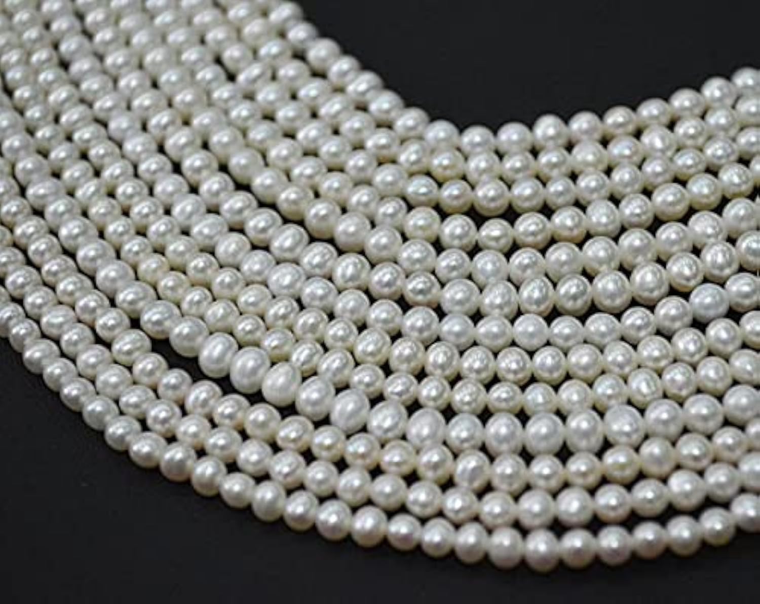 Perles d'eau douce rondelle 4mm pour bijoux bohèmes de mariée