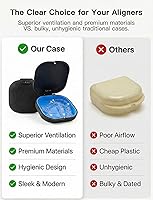 Vista 7 de Retainer Case with Vent Holes, Aligner Case for Invisalign, Portable Aligner Kit, Removable Silicone Liner, Orthodontic Storage Box Secure Magnetic