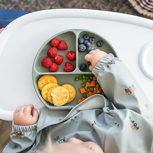 Miniatura 6 de Juego de alimentación de silicona para bebés, 19 piezas de suministros de destete LED para bebés, placa de succión y tazón, taza para beber, 3